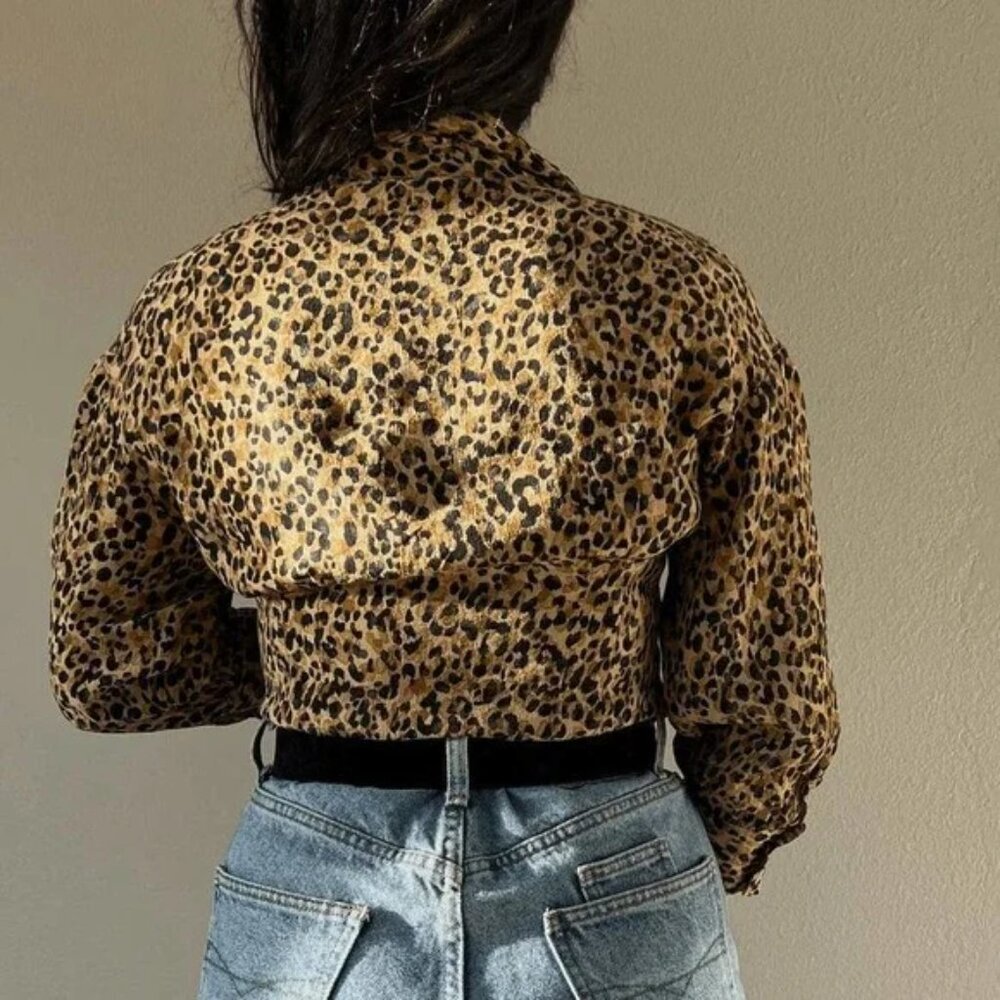 Zara Trf Collection Leopard Print Button Down Blo… - image 4